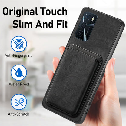 For OPPO Reno8 5G Retro Leather Card Bag Magnetic Phone Case(Black) - OPPO Cases by buy2fix | Online Shopping UK | buy2fix