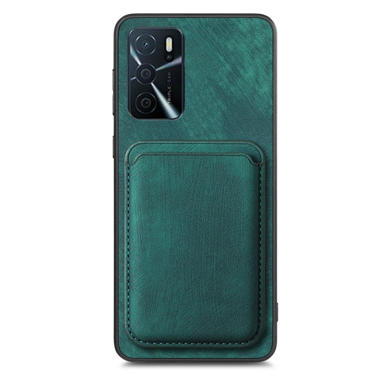 For OPPO A57 5G Retro Leather Card Bag Magnetic Phone Case(Green) - OPPO Cases by buy2fix | Online Shopping UK | buy2fix