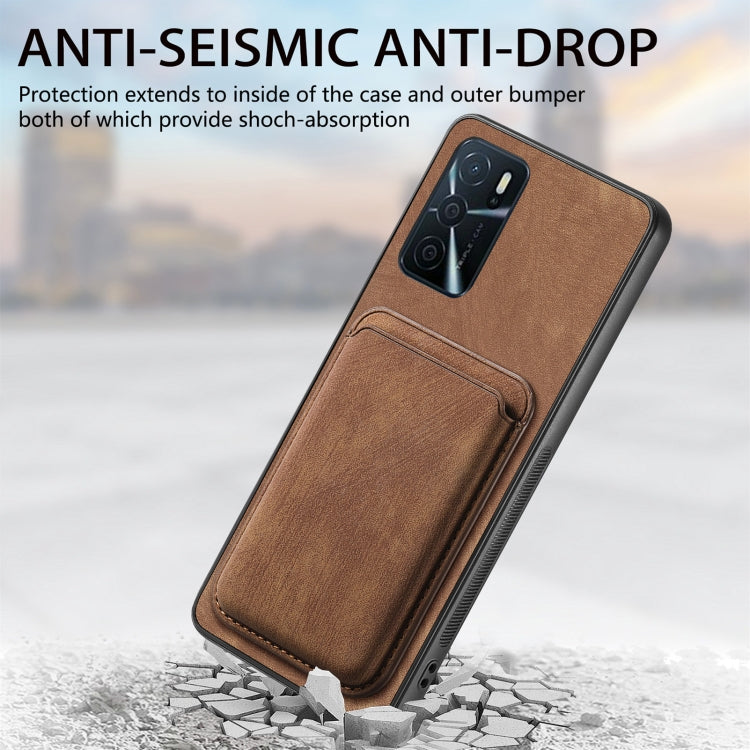 For OPPO A5 Retro Leather Card Bag Magnetic Phone Case(Brown) - OPPO Cases by buy2fix | Online Shopping UK | buy2fix