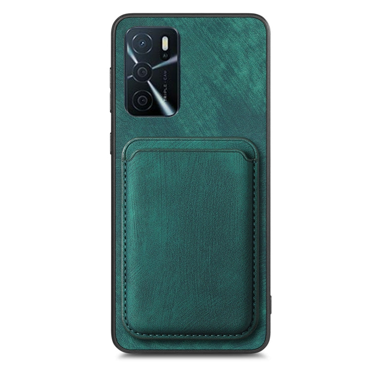 For OPPO A78 5G / A58 5G Retro Leather Card Bag Magnetic Phone Case(Green) - OPPO Cases by buy2fix | Online Shopping UK | buy2fix