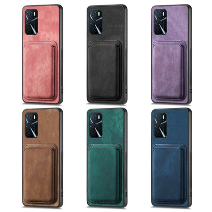 For OPPO Reno6 Pro+ Retro Leather Card Bag Magnetic Phone Case(Green) - OPPO Cases by buy2fix | Online Shopping UK | buy2fix