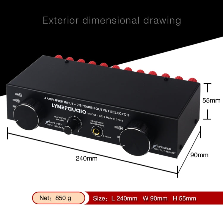 B071 4 Input 2 Output or 2 In 4 Out Power Amplifier Speaker Selector Switcher -  by buy2fix | Online Shopping UK | buy2fix