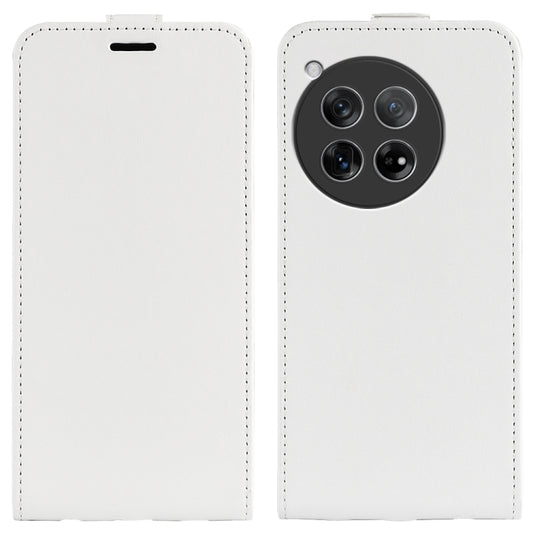 For OnePlus 12 R64 Texture Single Vertical Flip Leather Phone Case(White) - OnePlus Cases by buy2fix | Online Shopping UK | buy2fix