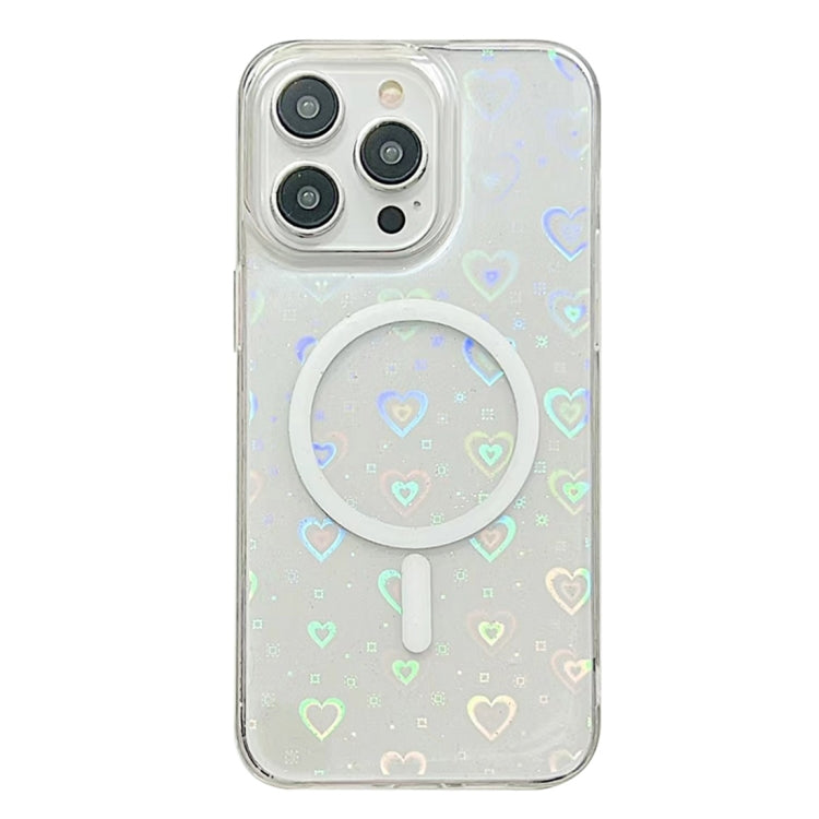 For iPhone 13 Pro Max Laser Love MagSafe TPU Phone Case(Transparent) - iPhone 13 Pro Max Cases by buy2fix | Online Shopping UK | buy2fix