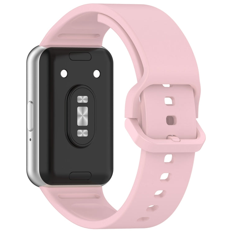 For Samsung Galaxy Fit 3 Solid Color Colorful Buckle Silicone Watch Band(Pink) - Watch Bands by buy2fix | Online Shopping UK | buy2fix