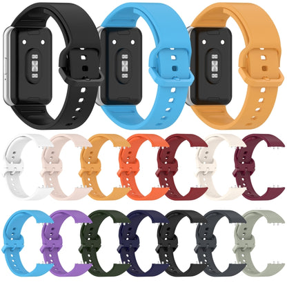 For Samsung Galaxy Fit 3 Solid Color Colorful Buckle Silicone Watch Band(Gray) - Watch Bands by buy2fix | Online Shopping UK | buy2fix