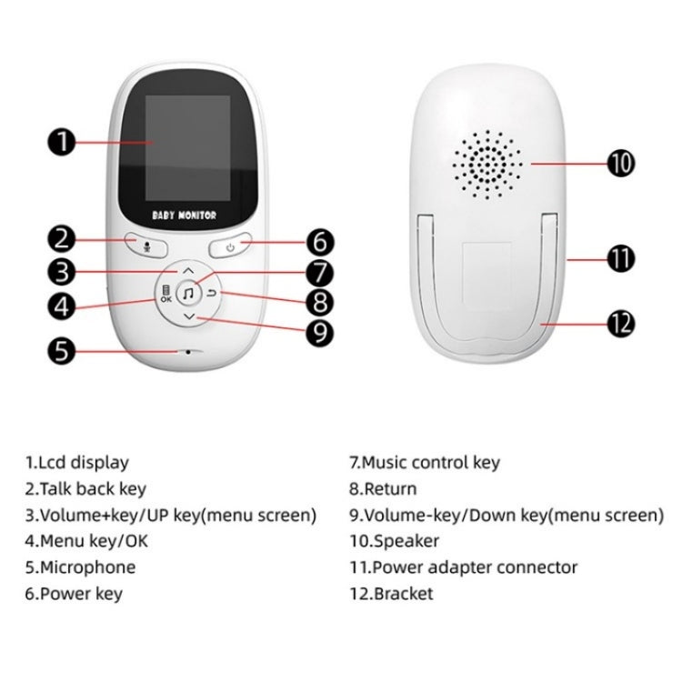 R306 Room Temperature Monitor Intercom Camera 2.0-inch Night Vision Wireless Baby Monitor(AU Plug) - Baby Monitor by buy2fix | Online Shopping UK | buy2fix