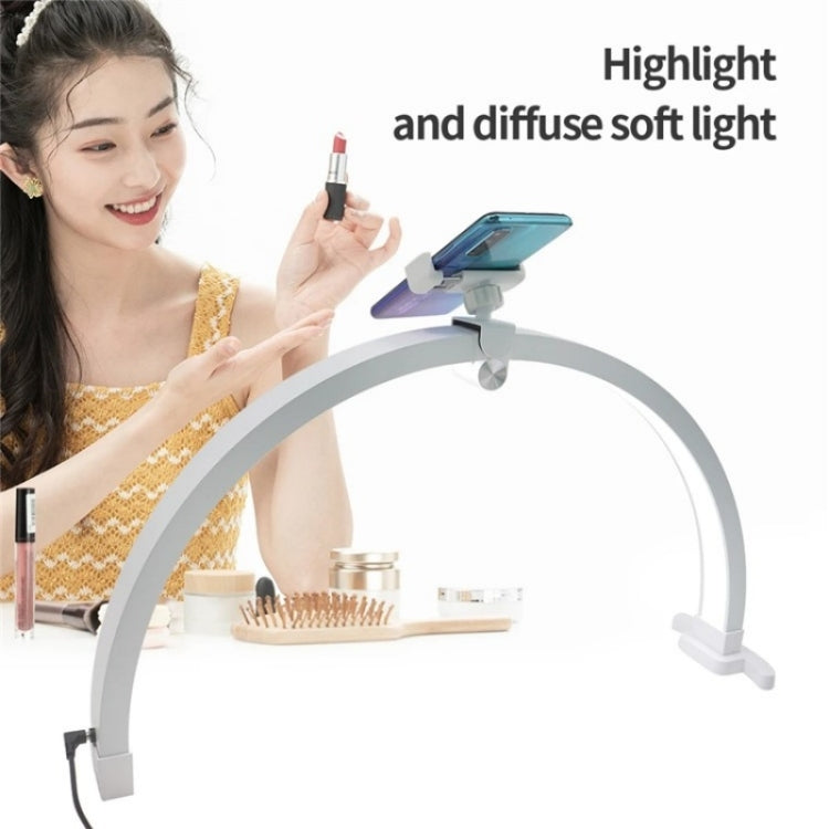 M12X Foldable LED Half Moon Lamp Touch Control Nail Art Lamp, Length: 56cm(US Plug) - Selfie Light by buy2fix | Online Shopping UK | buy2fix