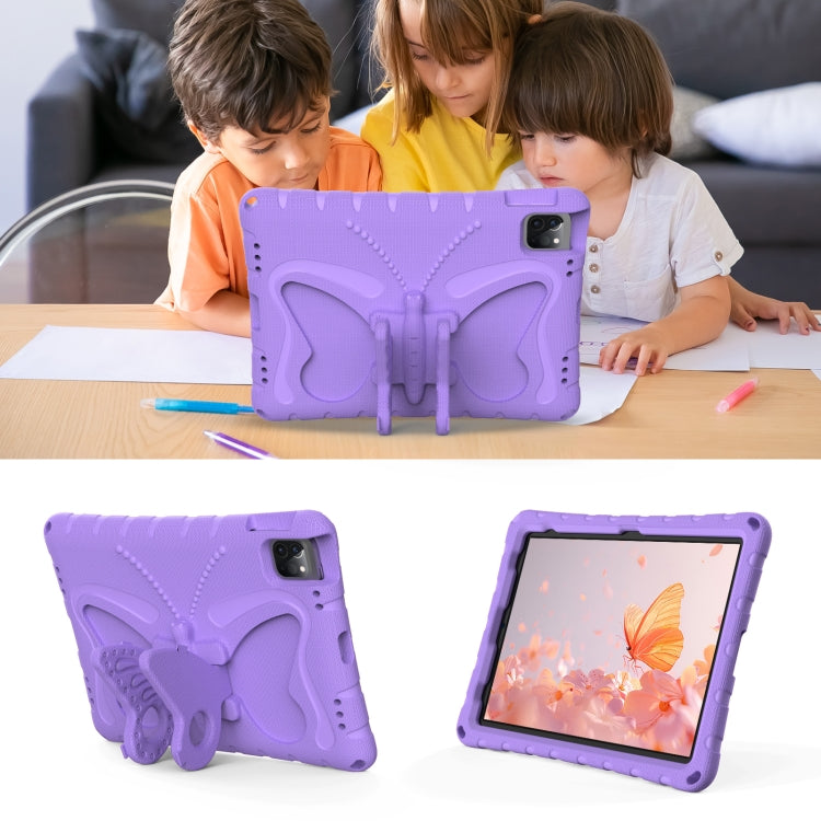 For iPad Air 11 2025 / 2024 Butterfly Bracket EVA Shockproof Tablet Case(Light Purple) - iPad Air 11 2025 / 2024 Cases by buy2fix | Online Shopping UK | buy2fix