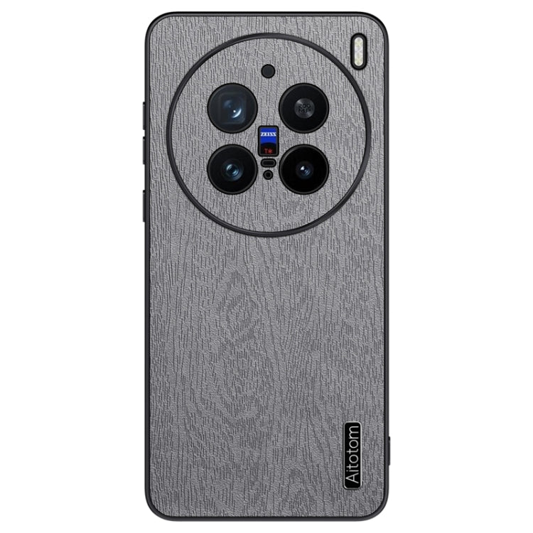 For vivo X200 Pro mini Tree Bark Leather Shockproof Phone Case(Grey) - X200 Pro mini Cases by buy2fix | Online Shopping UK | buy2fix