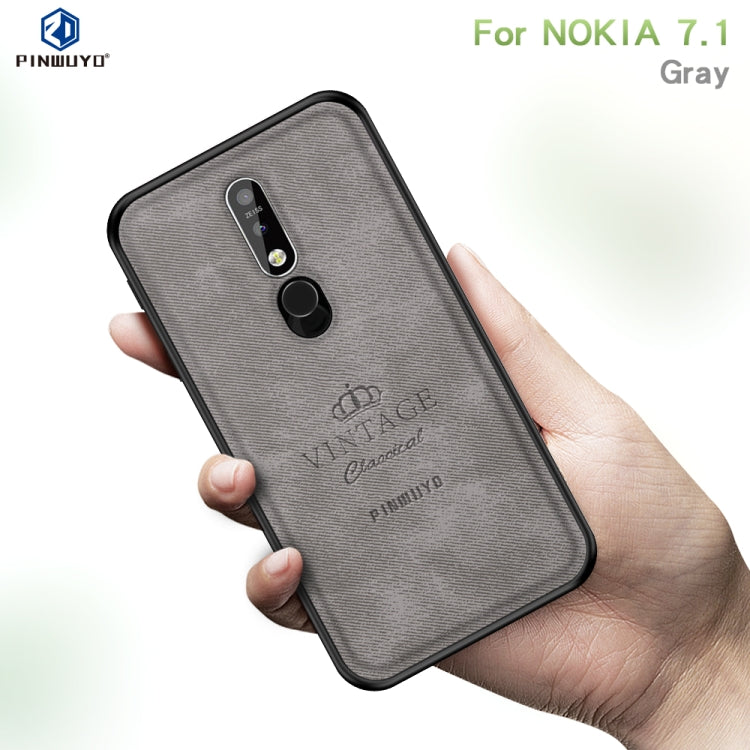 PINWUYO Shockproof Waterproof Full Coverage PC + TPU + Skin Protective Case for Nokia 7.1 (2018)(Gray) - Nokia Cases by buy2fix | Online Shopping UK | buy2fix