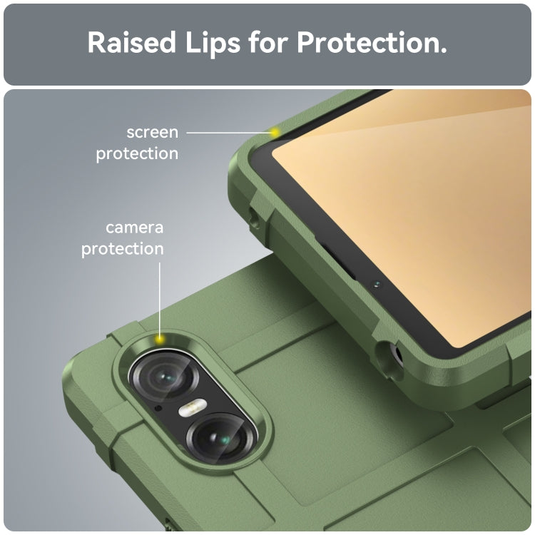 For Sony Xperia 10 VI Full Coverage Shockproof TPU Phone Case(Army Green) - Sony Cases by buy2fix | Online Shopping UK | buy2fix