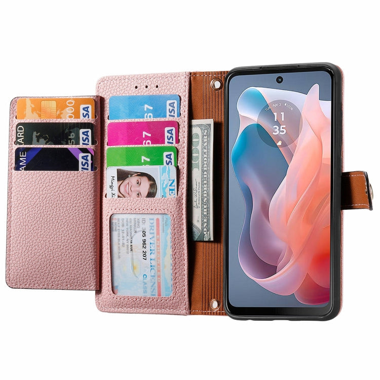 For Motorola Moto G Play 2024 Love Zipper Lanyard Leather Phone Case(Pink) - Motorola Cases by buy2fix | Online Shopping UK | buy2fix