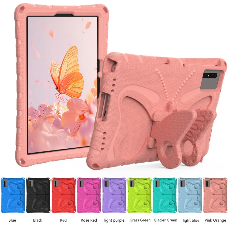 For Samsung Galaxy Tab S9 11 X710 Butterfly Bracket EVA Shockproof Tablet Case(Pink Orange) - Other Galaxy Tab PC by buy2fix | Online Shopping UK | buy2fix