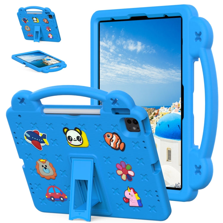 For iPad Air 13 2025 / 2024 Handle Kickstand Children EVA Shockproof Tablet Case(Sky Blue) - iPad Air 13 2025 / 2024 Cases by buy2fix | Online Shopping UK | buy2fix