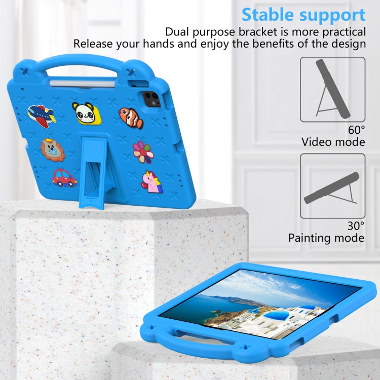 For iPad Air 13 2025 / 2024 Handle Kickstand Children EVA Shockproof Tablet Case(Sky Blue) - iPad Air 13 2025 / 2024 Cases by buy2fix | Online Shopping UK | buy2fix