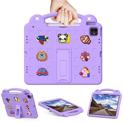 For iPad Pro 13 2024 Handle Kickstand Children EVA Shockproof Tablet Case(Light Purple) - iPad Pro 13 2024 Cases by buy2fix | Online Shopping UK | buy2fix