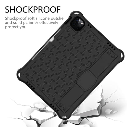 For iPad Air 11 2024 Honeycomb EVA Hybrid PC Tablet Case with Strap(Black+Black) - iPad Air 11 2024 Cases by buy2fix | Online Shopping UK | buy2fix