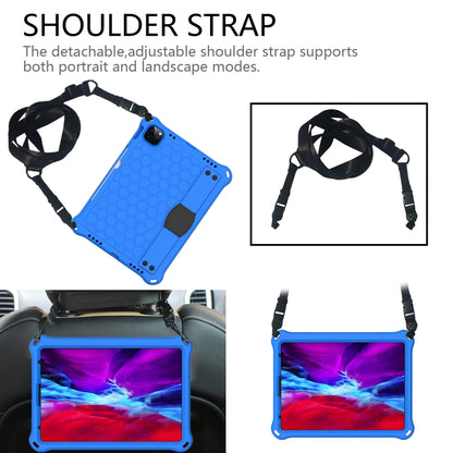 For iPad Air 11 2025 / 2024 Honeycomb EVA Hybrid PC Tablet Case with Strap(Blue+Black) - iPad Air 11 2025 / 2024 Cases by buy2fix | Online Shopping UK | buy2fix