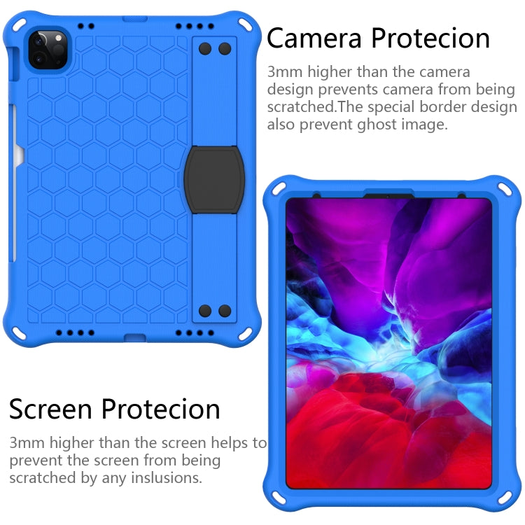 For iPad Pro 11 2024 Honeycomb EVA Hybrid PC Tablet Case with Strap(Blue+Black) - iPad Pro 11 2024 Cases by buy2fix | Online Shopping UK | buy2fix