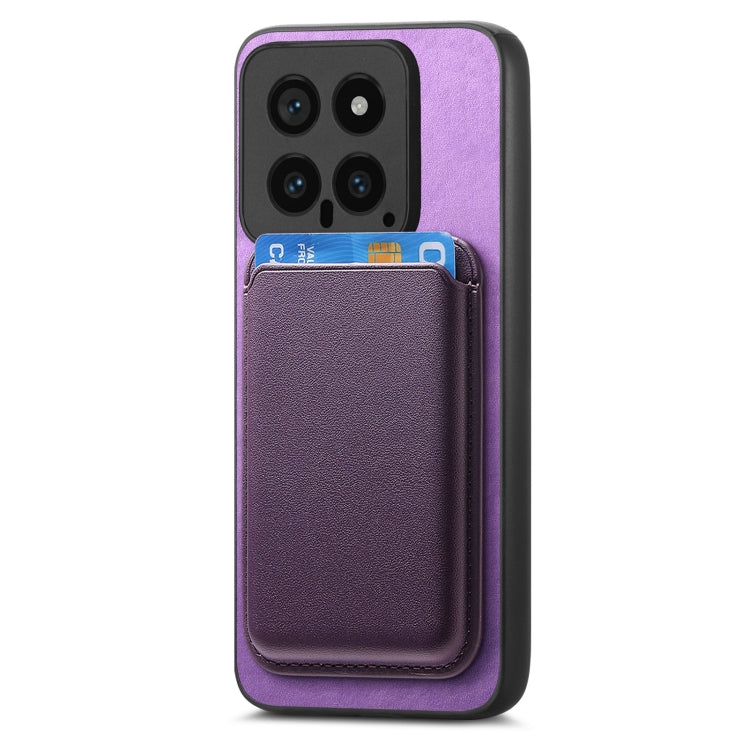 For Xiaomi Redmi K70 / K70 Pro 5G Retro Magsafe Card Bag PU Back Cover Phone Case(Purple) - K70 Pro Cases by buy2fix | Online Shopping UK | buy2fix