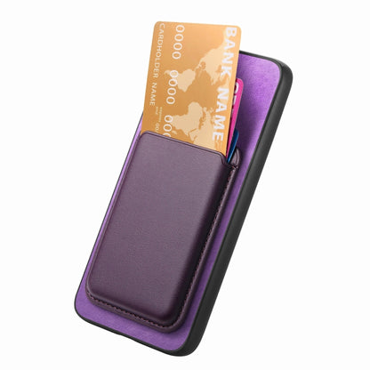 For Xiaomi Redmi K70 / K70 Pro 5G Retro Magsafe Card Bag PU Back Cover Phone Case(Purple) - K70 Pro Cases by buy2fix | Online Shopping UK | buy2fix