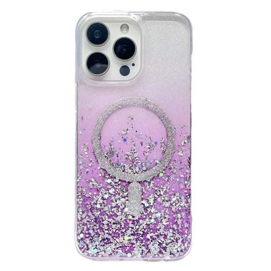 For iPhone 12 Pro Max Gradient Glitter MagSafe PC Hybrid TPU Phone Case(Gradient Purple) - iPhone 12 Pro Max Cases by buy2fix | Online Shopping UK | buy2fix
