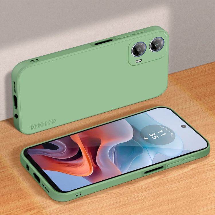 For Motorola Moto G34 5G PINWUYO Sense Series Liquid Silicone TPU Phone Case(Green) - Motorola Cases by PINWUYO | Online Shopping UK | buy2fix