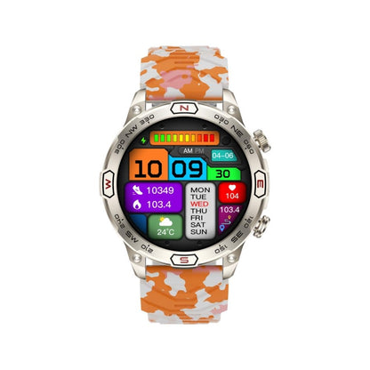 KC86 1.43 inch Color Screen Smart Watch, Support Bluetooth Call / Health Monitoring(Camouflage Orange) - Smart Watches by buy2fix | Online Shopping UK | buy2fix