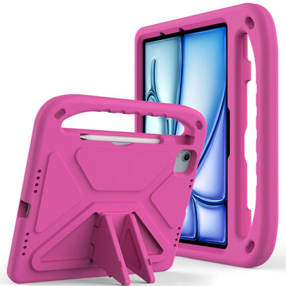 For iPad Air 11 2025 / 2024 / Pro 11 2024 Handle EVA Shockproof Tablet Case with Holder(RoseRed) - iPad Air 11 2025 / 2024 Cases by buy2fix | Online Shopping UK | buy2fix