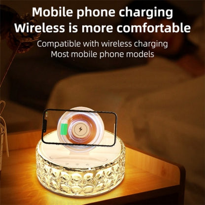 F11 Mobile Phone Holder Desktop Wireless Charger Dock Multi-Function Crystal Night Light - Wireless Charger by buy2fix | Online Shopping UK | buy2fix