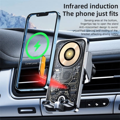 C1 Car Wireless 66W Fast Charger Phone Holder Infrared Sensor Punk Style(Silver) - Wireless Charging Pads by buy2fix | Online Shopping UK | buy2fix