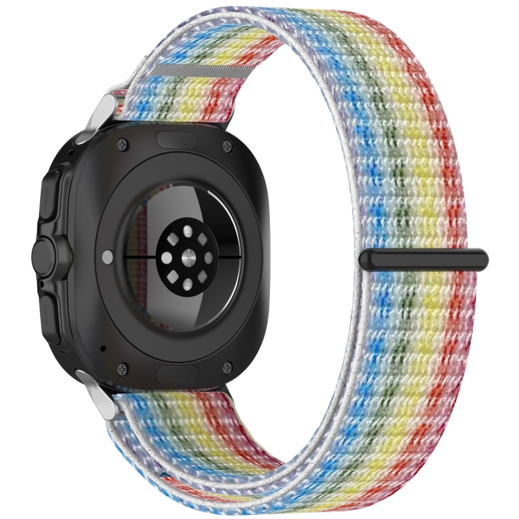 For Samsung Galaxy Watch Ultra 47mm Loop Nylon Hook and Loop Fastener Watch Band(Rainbow) - Watch Bands by buy2fix | Online Shopping UK | buy2fix