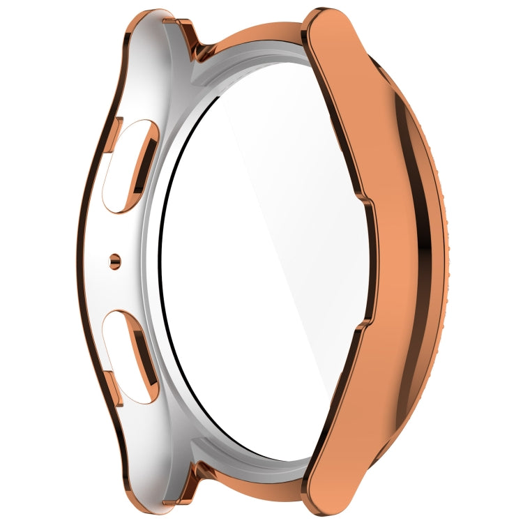 For Samsung Galaxy Watch 7 44mm Single Row Diamond PC + Tempered Film Integrated Watch Protective Case(Rose Gold) - Watch Cases by buy2fix | Online Shopping UK | buy2fix