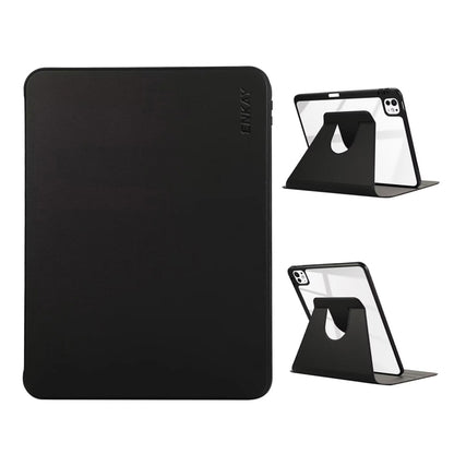 For iPad Pro 13 2024 ENKAY 360 Rotation PMMA Leather Smart Tablet Case with Pen Slot(Black) - iPad Pro 13 2024 Cases by ENKAY | Online Shopping UK | buy2fix