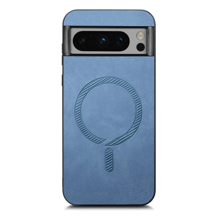 For Google Pixel 9 Pro XL Retro Magsafe Magnetic PU Back Cover Phone Case(Blue) - Google Cases by buy2fix | Online Shopping UK | buy2fix