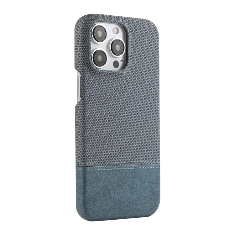 For iPhone 16 Pro Stitching Cloth PU Shockproof Phone Case(Blue) - iPhone 16 Pro Cases by buy2fix | Online Shopping UK | buy2fix