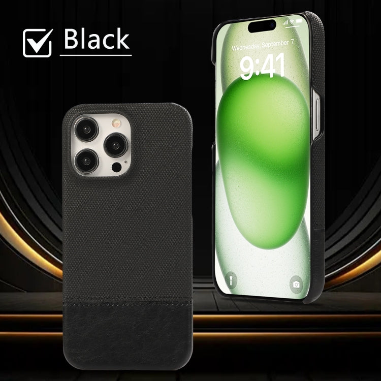 For iPhone 16 Pro Stitching Cloth PU Shockproof Phone Case(Black) - iPhone 16 Pro Cases by buy2fix | Online Shopping UK | buy2fix