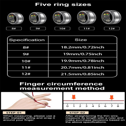 R18 SIZE 12 Smart Ring, Support Heart Rate / Blood Oxygen / Sleep / Multiple Sports Modes(Gold) - Smart Rings / Smart Telephones by buy2fix | Online Shopping UK | buy2fix