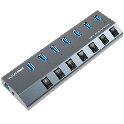 WAVLINK UH3076 5Gbps 7-port USB 3.0 Hub with Independent Switch and LED Indicator(AU Plug) - USB 3.0 HUB by WAVLINK | Online Shopping UK | buy2fix