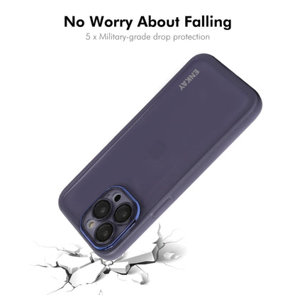 For iPhone 16 Pro ENKAY Hat-Prince Translucent Matte TPU Phone Case with Lens Film(Blue) - iPhone 16 Pro Cases by ENKAY | Online Shopping UK | buy2fix