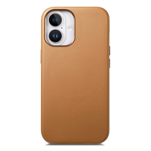 For iPhone 16 Plus Electroplated Metal Button Shockproof Phone Case(Brown) - iPhone 16 Plus Cases by buy2fix | Online Shopping UK | buy2fix