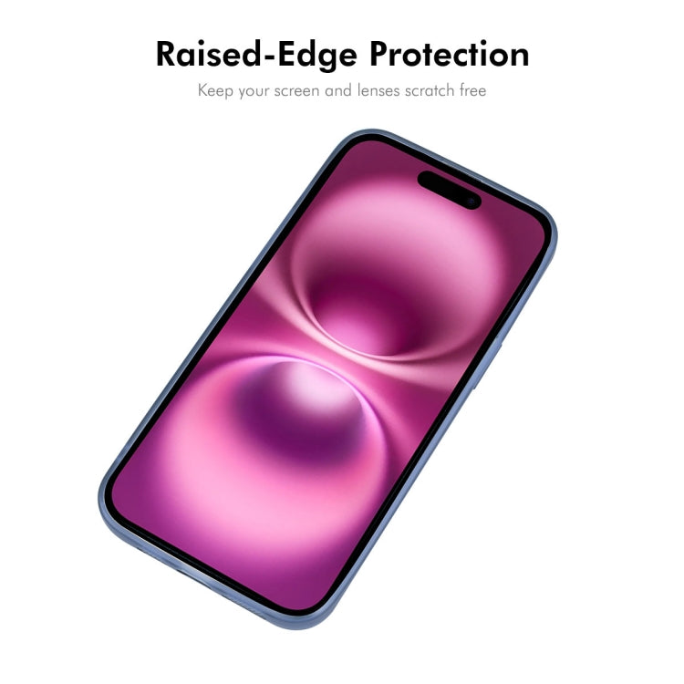 For iPhone 16 ENKAY Hat-Prince Translucent Matte TPU Phone Case with Lens Film + 9H Big Arc Edge Film(Blue) - iPhone 16 Cases by ENKAY | Online Shopping UK | buy2fix