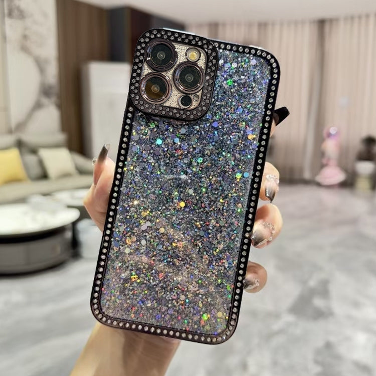 For iPhone 16 Pro Diamond Glitter Sequins TPU Phone Case(Black) - iPhone 16 Pro Cases by buy2fix | Online Shopping UK | buy2fix