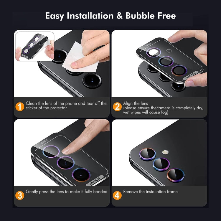 For OPPO Reno12 Global ENKAY Hat-Prince 9H Rear Camera Lens Aluminium Alloy Tempered Glass Film(Light Purple) - Reno12 Tempered Glass by ENKAY | Online Shopping UK | buy2fix