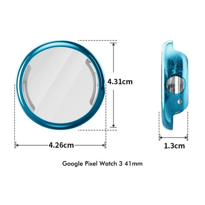 For Google Pixel Watch 3 41mm ENKAY Hat-Prince Full Coverage Electroplated Soft TPU Case with Screen Protection(Gun Color) - Watch Cases by ENKAY | Online Shopping UK | buy2fix