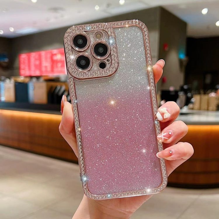 For iPhone 16 Pro Diamond Gradient Glitter Plated TPU Phone Case(Pink) - iPhone 16 Pro Cases by buy2fix | Online Shopping UK | buy2fix