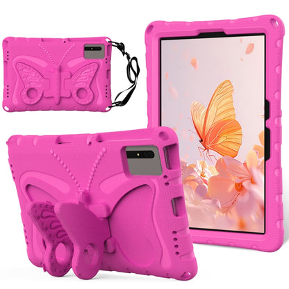 For Lenovo Tab M11 / Xiaoxin Pad 11 2024 Butterfly Bracket EVA Shockproof Tablet Case(RoseRed) - Lenovo by buy2fix | Online Shopping UK | buy2fix