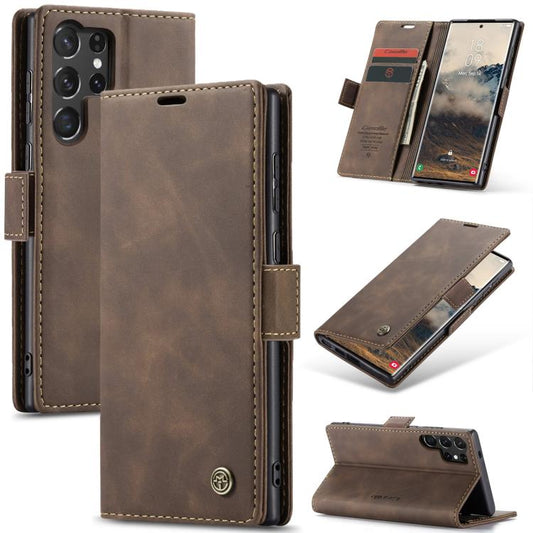 For Samsung Galaxy S25 Ultra 5G CaseMe 013 Multifunctional Horizontal Flip Leather Phone Case(Coffee) - Galaxy S25 Ultra 5G Cases by CaseMe | Online Shopping UK | buy2fix