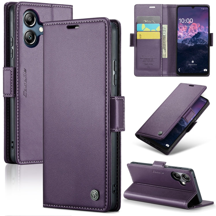 For Samsung Galaxy A06 CaseMe 023 Butterfly Buckle Litchi Texture RFID Anti-theft Leather Phone Case(Purple) - Galaxy Phone Cases by CaseMe | Online Shopping UK | buy2fix